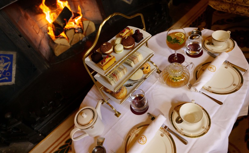 Afternoon tea by the fire at Thornbury Castle